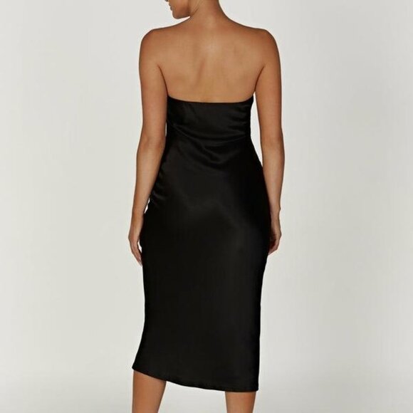 Meshki Tyler Strapless Satin Midi Dress - Picture 2 of 7